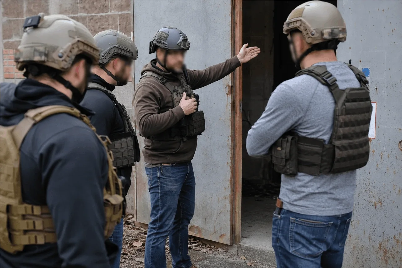 Tactical briefing by instructors