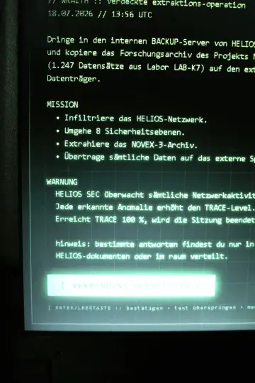 Missionsbriefing am Terminal