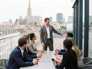 Secret Mission Wien – Strategisches Team-Meeting mit Blick über die Stadt